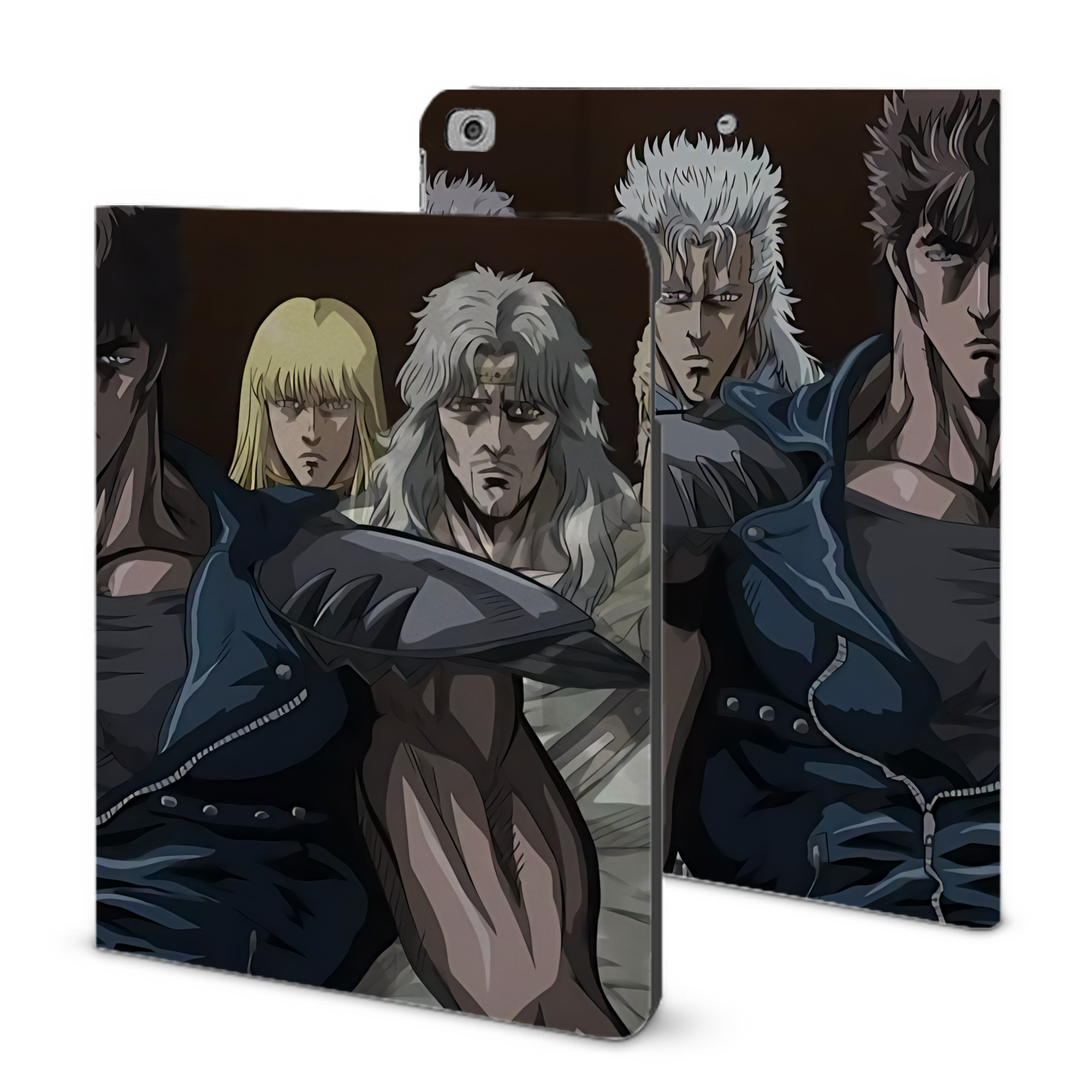 （画像用） 北斗の拳 Fist of the North Star IPad ケース ブック型 PUレザー TPU 耐衝撃 軽量 薄型 ペン収納なし 全面保護 IPad 各モデル対応